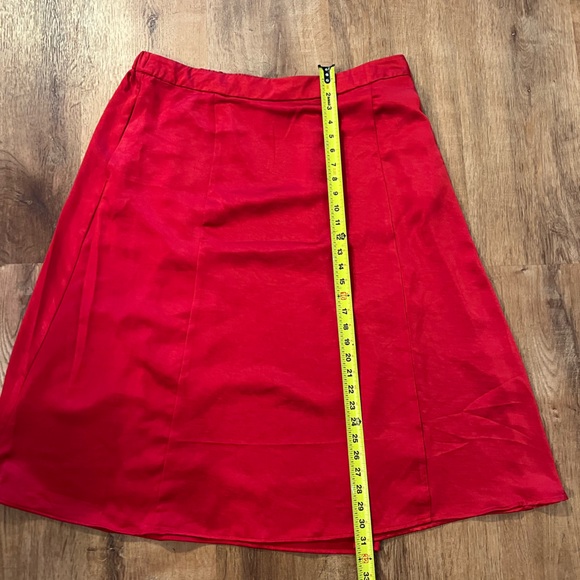 Draper James Brilliant Red Satin A-Line Pull On Skirt Size XXL - Picture 5 of 9